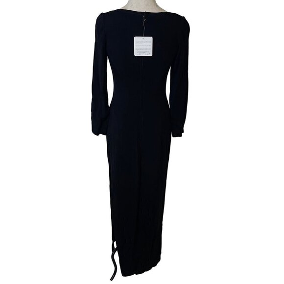 Tadashi Vintage Bodycon Dress Size Small Long Sleeves Side Slits Deadstock New - Picture 3 of 14